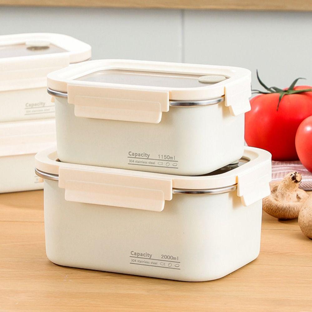 Portable Stainless Steel Crisper Leakproof Sealed Food Box Food Preservation Box Picnic