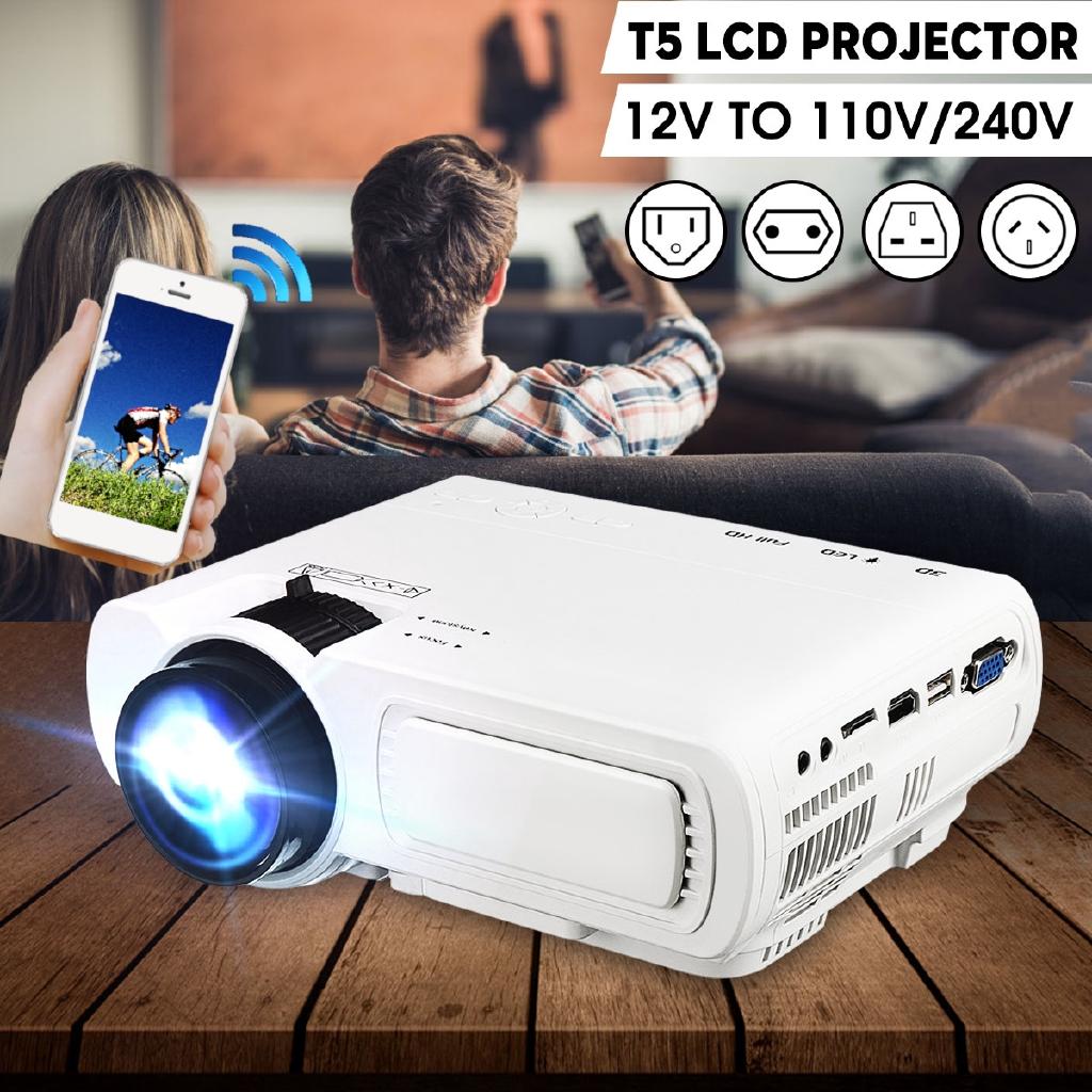 Projector T5 LCD 7000 Lumen 1080P Full HD Wifi Bluetooth Mini Home Theater Android 6.0 Audio Speaker Home Theater Cinema