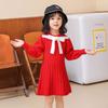 Платье для девочки Вязаное платье-свитер Весенне-осенний свитер Длинная юбка Детские милые платья принцессы