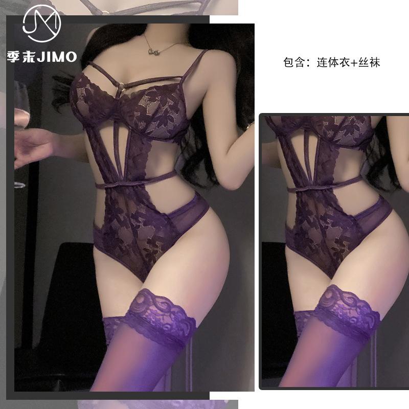 Sexy underwear new temperament suspender onesie sexy lace perspective waist women free of temptation