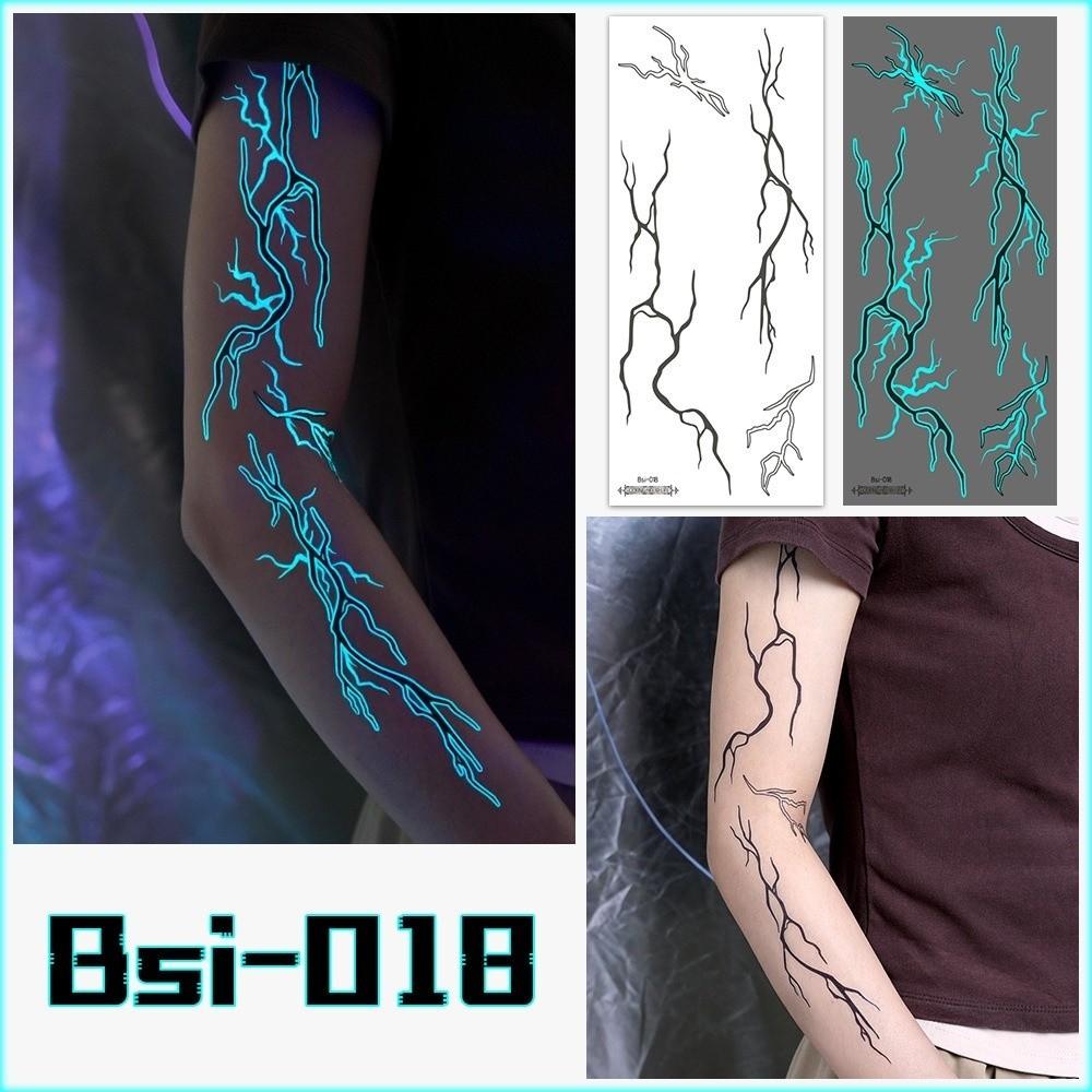 Waterproof Luminous Tattoos Stickers Crack Mark Halloween Tattoo Stickers Cosplay Event