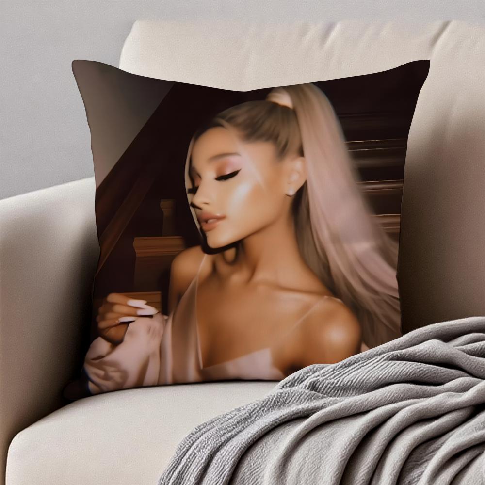actress AAriana Grande Cushion Cover Pillowcase Antidustmite Invisible Zipper Short Plush Sofa Cushion