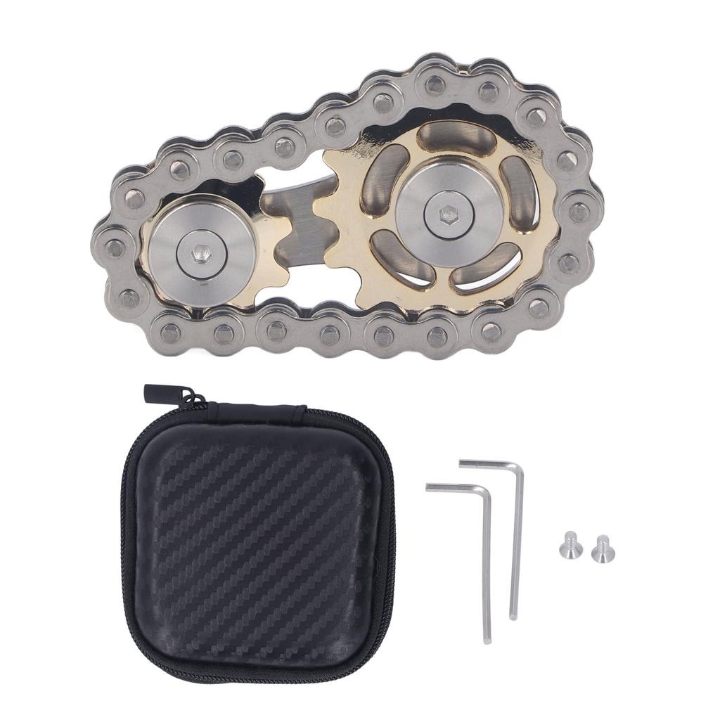 Metal Sprockets Chains Decompression Toy Stress Relief Keep Focusing Fingertip Bike Chain Gears