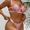 Sexy Lingerie Woman Lace Transparent Underwear Fairy Embroidery Brief Sets Delicate Bra Kit Push Up Breves Sets Erotic Bra