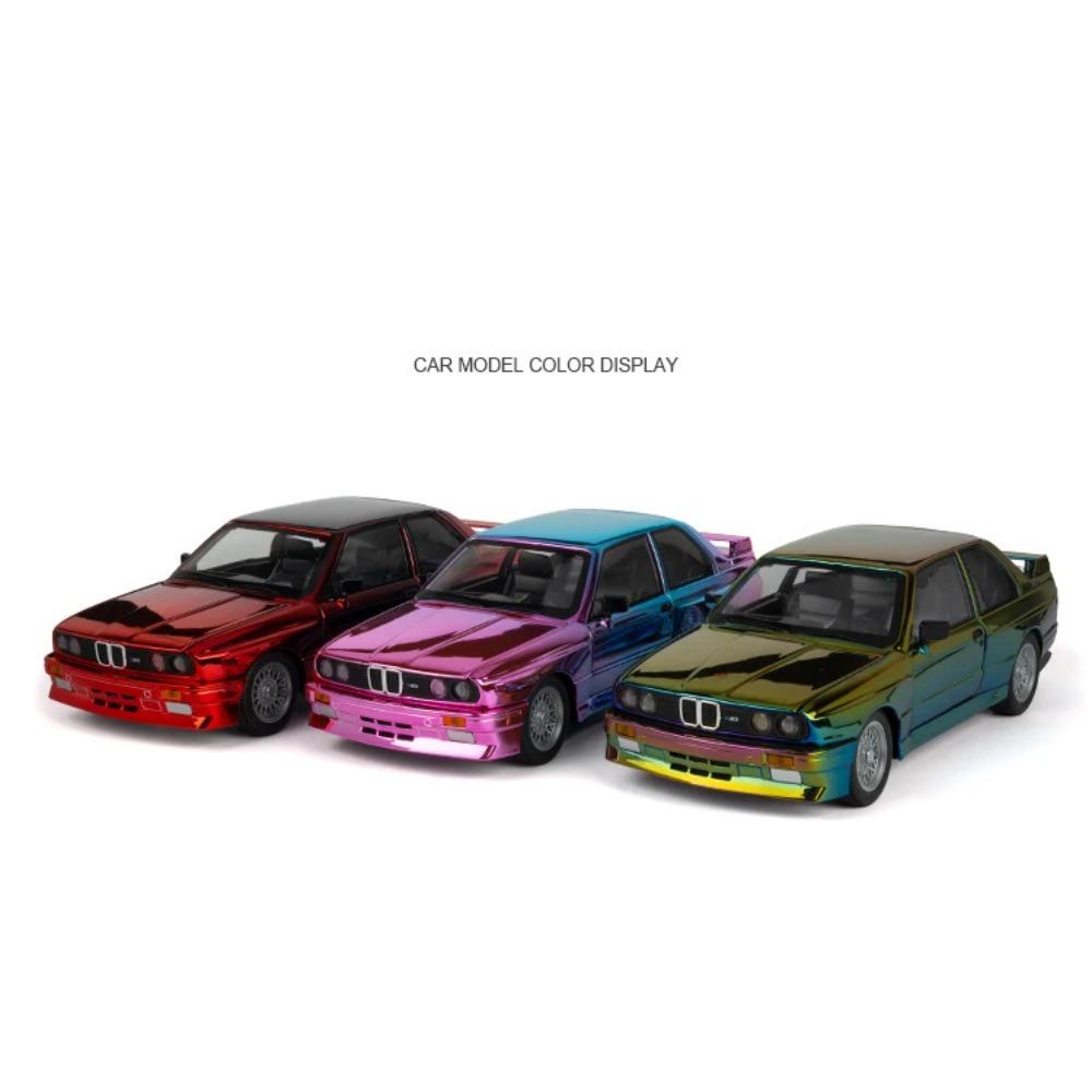 1/24 BMW M3 E30 ГАЛЬВАНИКА Модель из сплава Модель автомобиля из сплава Звук и свет Инерционный Детская игрушка Коллекционные предметы Подарок на день рождения
