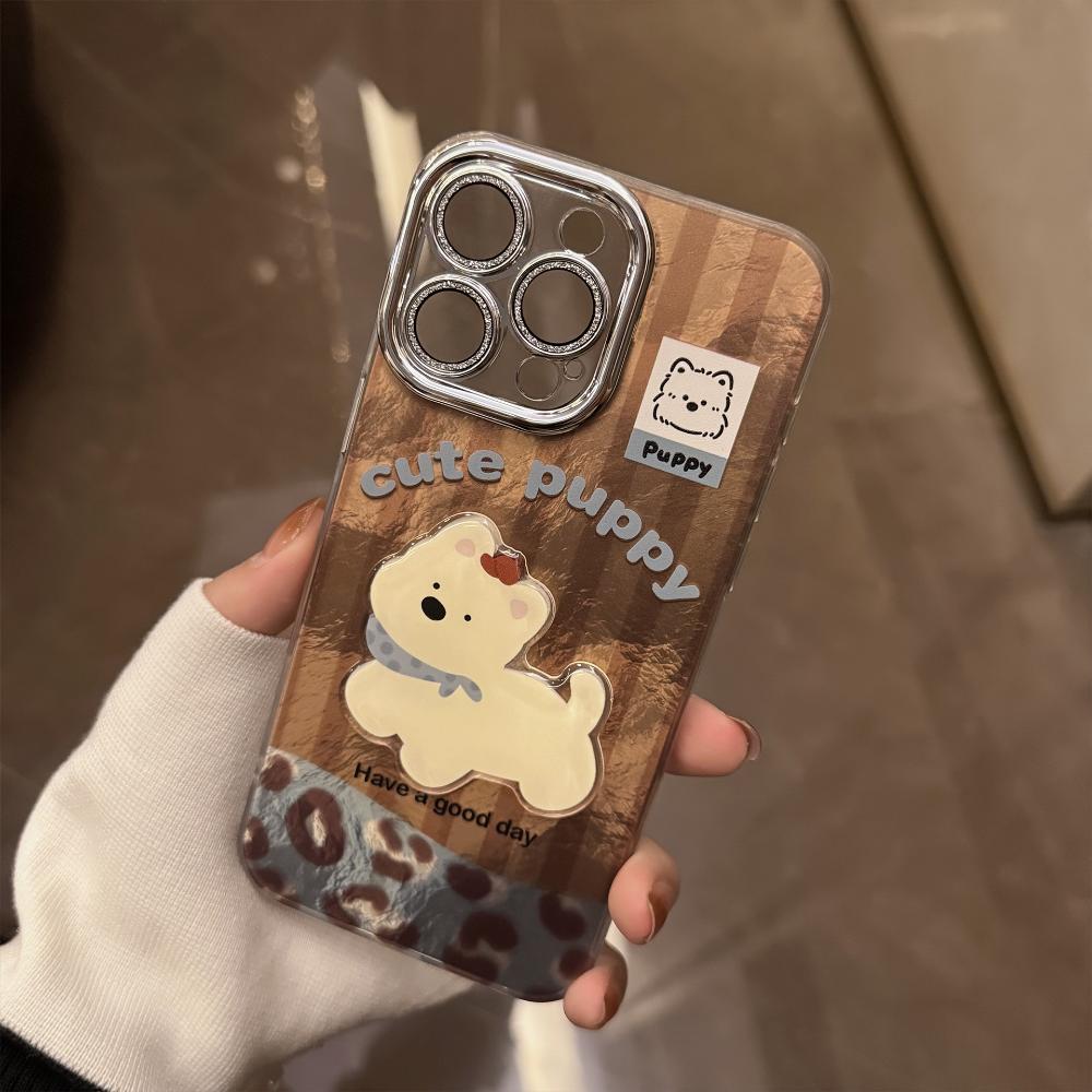 Совместимо с IPhone 16, Apple 17 Pro Max, Patchwork West Highlands 13 Леопардовый Принт Шнурок 14 Ретро Блестки