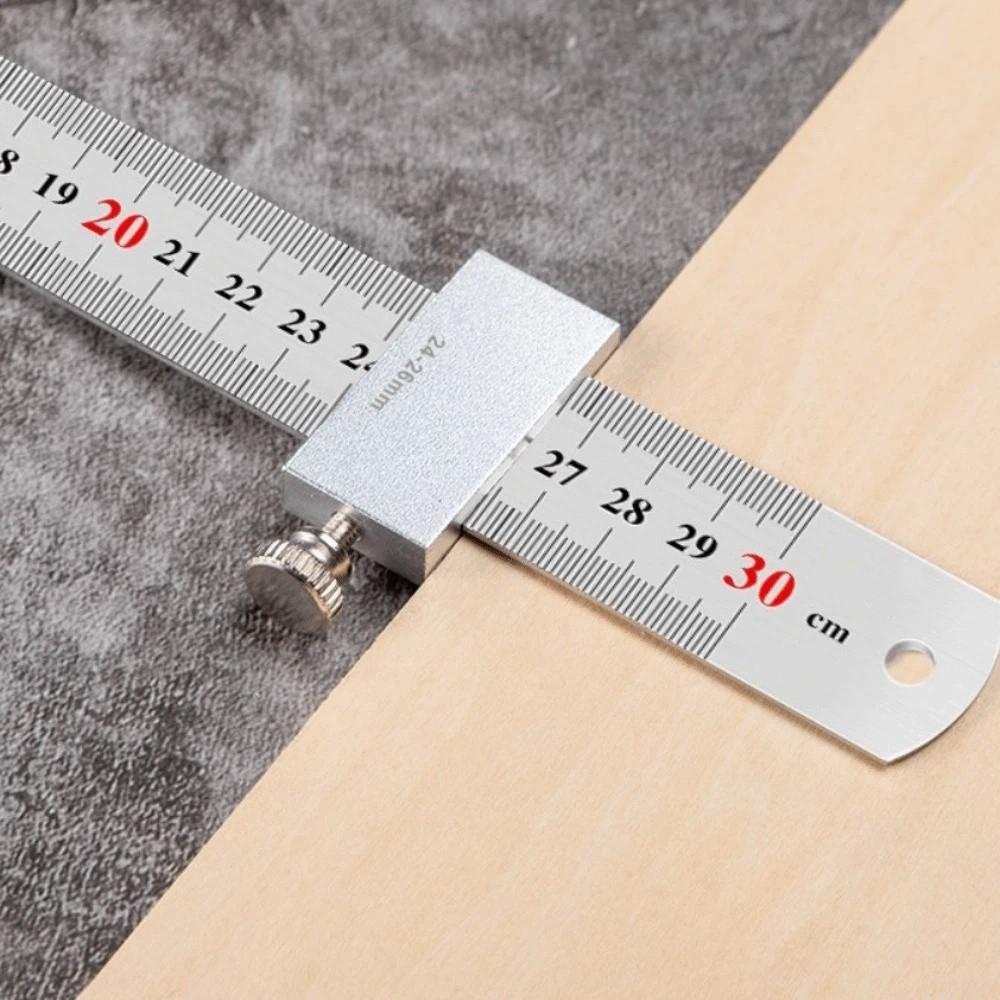 Metal Carpenter Straight Ruler Gauge Corrosion Resistant Positioning Woodworking Square  Carpentry