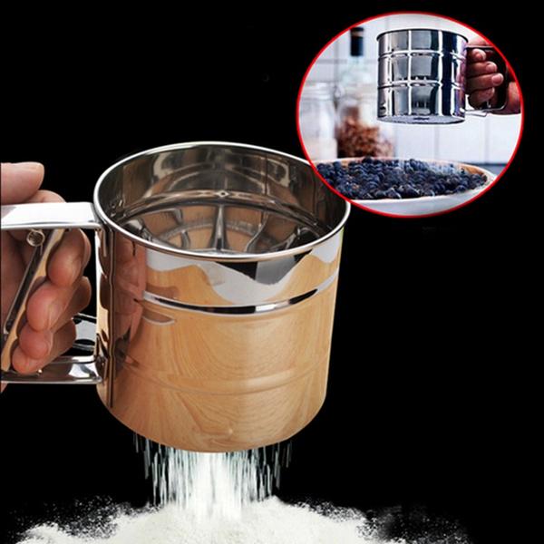 Механическая сетка для муки и сахарной глазури, шейкер для выпечки, кухонный инструмент из нержавеющей стали