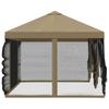 Pavilion Roof with Side Walls 6 x 3 m Beige Polyester 190 gsm