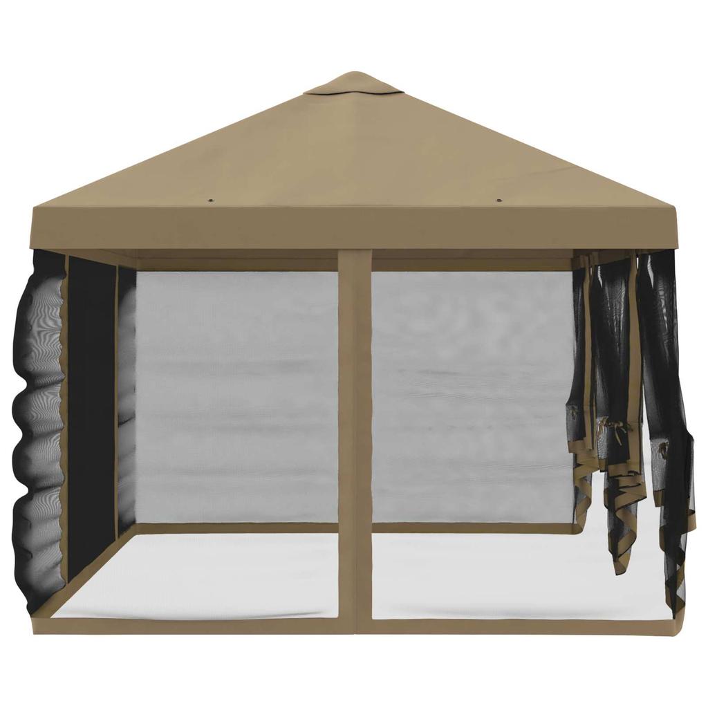 Pavilion Roof with Side Walls 6 x 3 m Beige Polyester 190 gsm