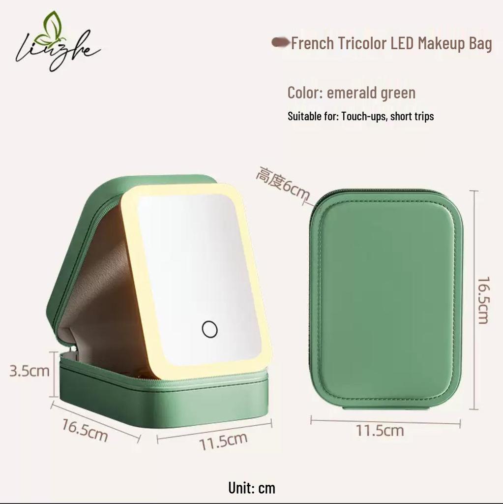 Foldable Jewelry Box with LED Makeup Mirror: Portable, Multifunctional Travel Organizer