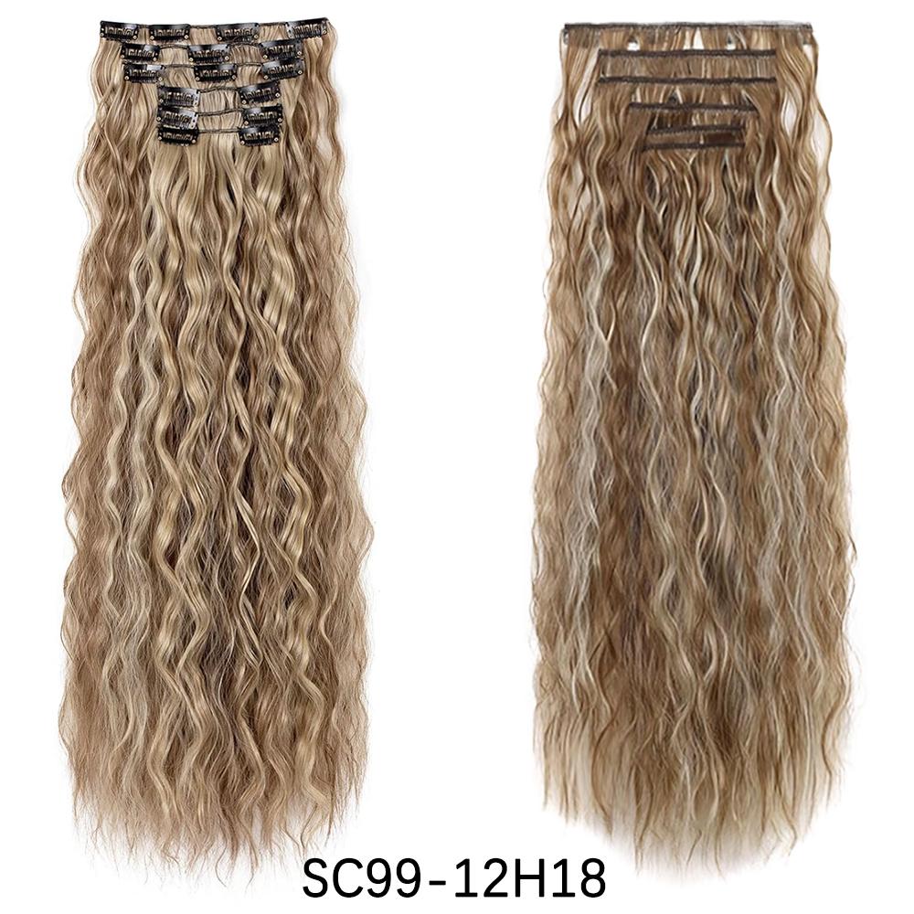 MISSQUEEN 7шт синтетические длинные волнистые вьющиеся волосы на клипсе для наращивания толстые двойные утки термостойкие волокна для женщин повседневная одежда