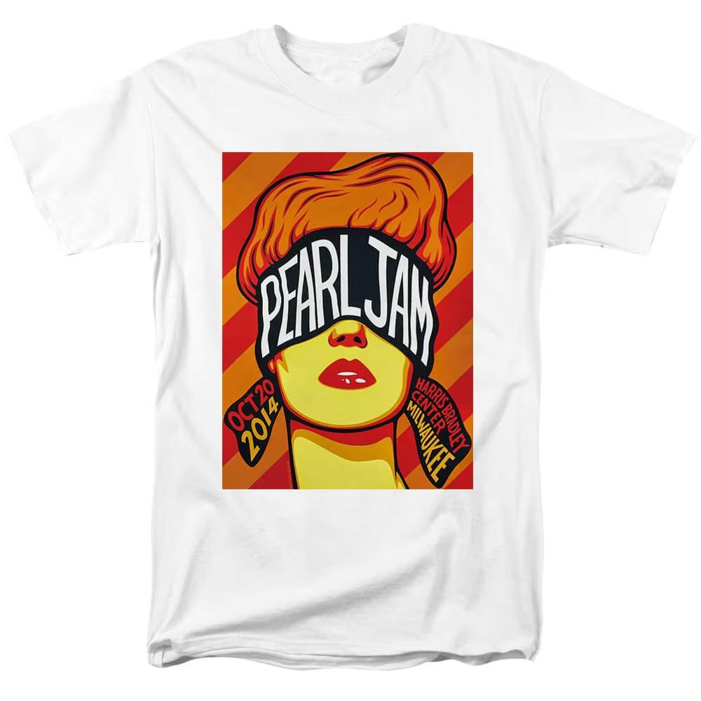 2025 Us Pearl Jam Men's T-Shirt Short Sleeve Cotton Tees Hip Hop Rock Band Us Pearl Jam T-shirt High Quality Y2k Tops Streetwear