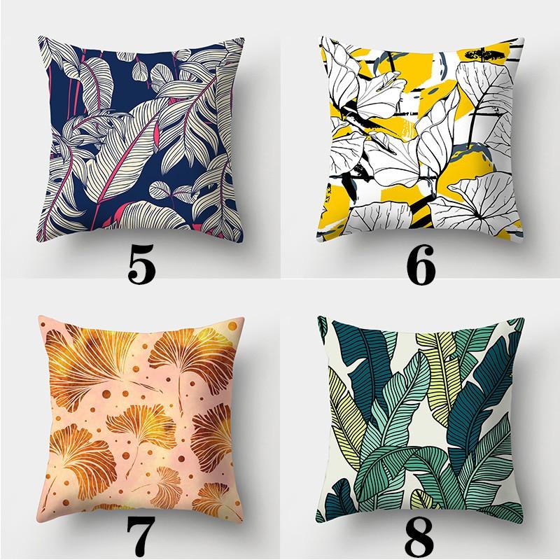 Наволочка серии с узором листьев 45 см X 45 см, квадратная наволочка для дивана, креативная наволочка с растением