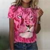 Lion 3D Print T Shirt Women Fashion Loose Short Sleeve Tops Summer O-Neck Casual Bohemian T-Shirts