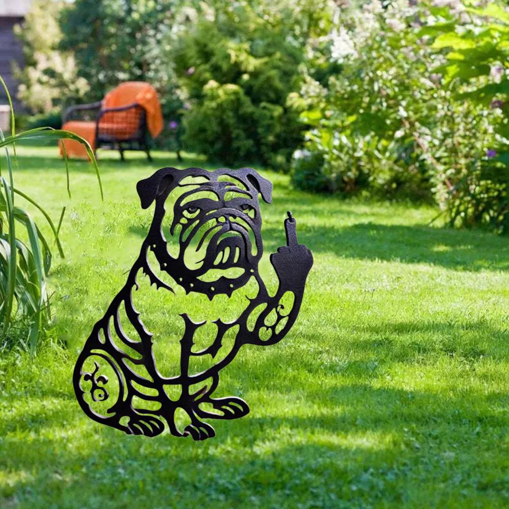 1 шт. Забавный бульдог, металлический садовый декор, французские средние статуэтки собаки из металла - бульдоги, украшения, вырезанные P8Y2