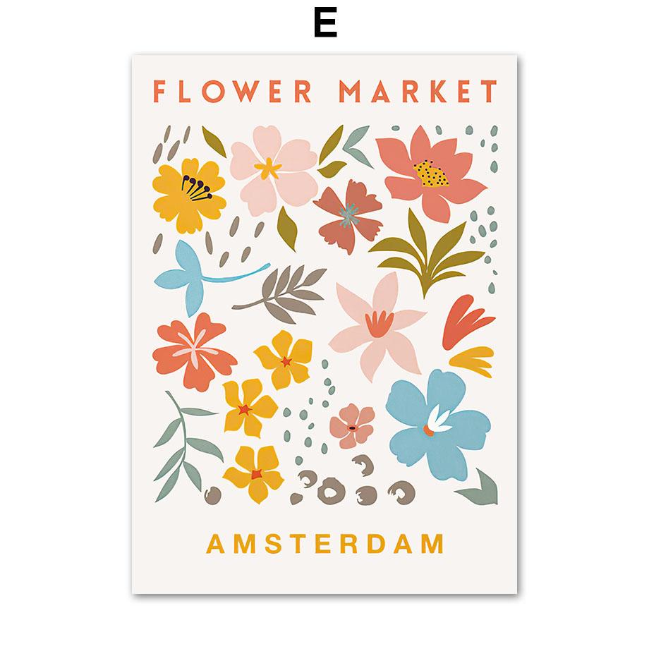 Абстрактная фигура Матисса Цветочный рынок Розовая настенная живопись на холсте Скандинавские постеры и принты Картины для декора гостиной