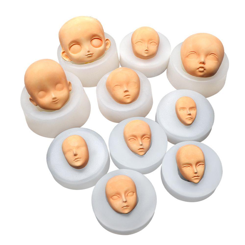 Q Version Clay Head Sculpey 3D Facial Mould Doll Modification Accessories Baby Face Silicone Molds