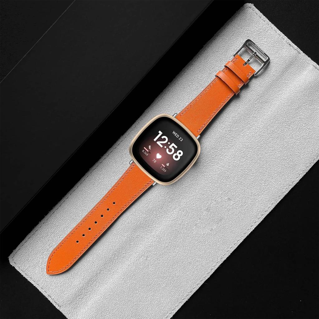 Кожаный ремешок для браслета для Fitbit Versa 4 3 2 1 Versa Lite Смарт-часы Ремешок для замены браслета для fitbit Sense/sense 2 Ремешок для часов