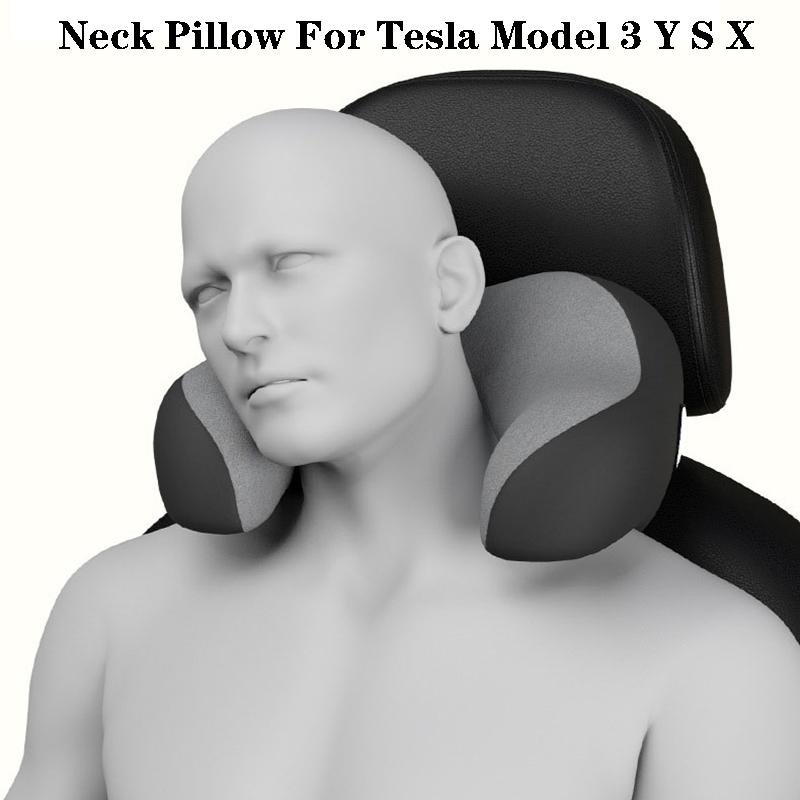 Подушка для шеи для Tesla Model 3 YSX Регулируемый ремень подголовник для шеи моющаяся мягкая подушка подголовник автокресла
