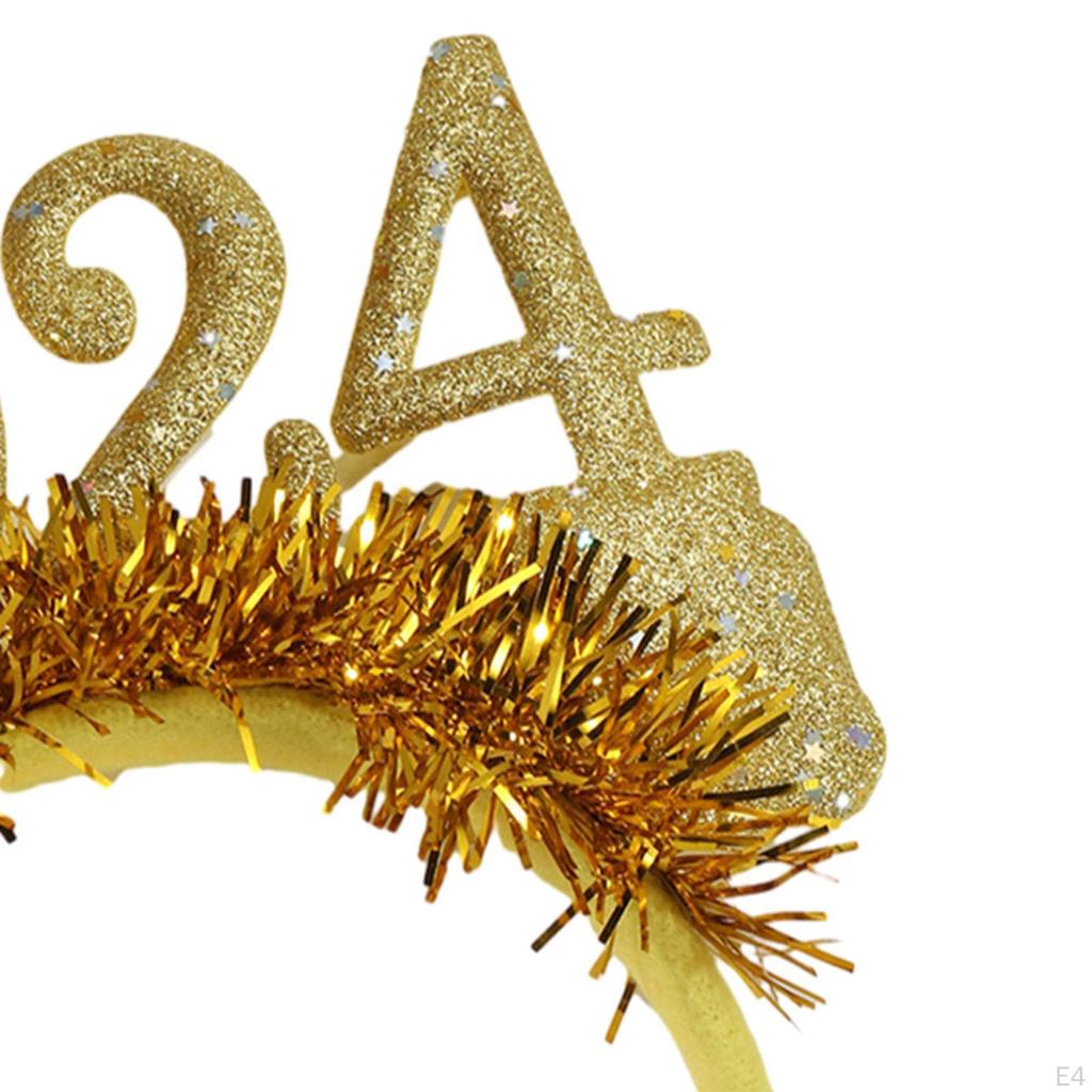 Повязка на голову Happy Year, блестящая гирлянда, обруч для волос, тиара, женский аксессуар для рождественской вечеринки