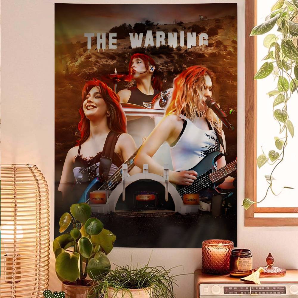 Band TThe Warning Anime Tapestry Hippie Flower Wall Carpets Dorm Decor Cheap Hippie Wall Hanging