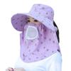 Female Summer Sun Hat Uv Protection Removable Face Mesh Neck Flap Shawl Hat