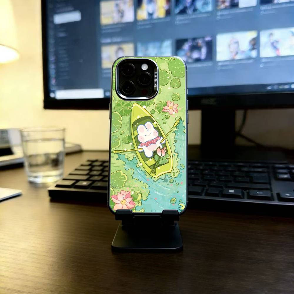 Милый Чехол-Зайчик Для iPhone 17,16,15,14,13,12,11 Plus,Pro Max,XS,Красочный Серебристо-Черный Чехол