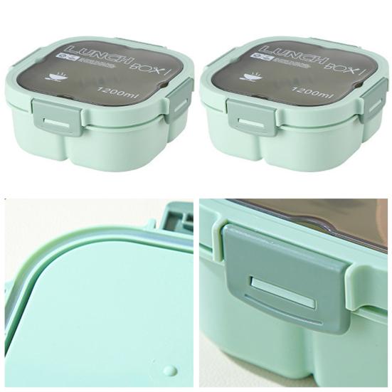 Student Bento Box Thick Material Partition High Capacity Anti-leak Three Compartments Food Storage Leakproof Micro Heated Students