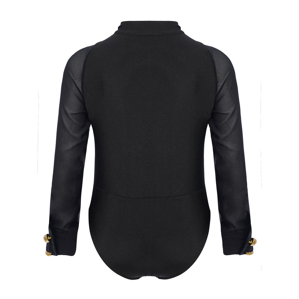 Боди для латинских танцев для мальчиков с длинным рукавом и воротником-стойкой, купальник для бальных вечеринок, соревнований, выступлений на сцене