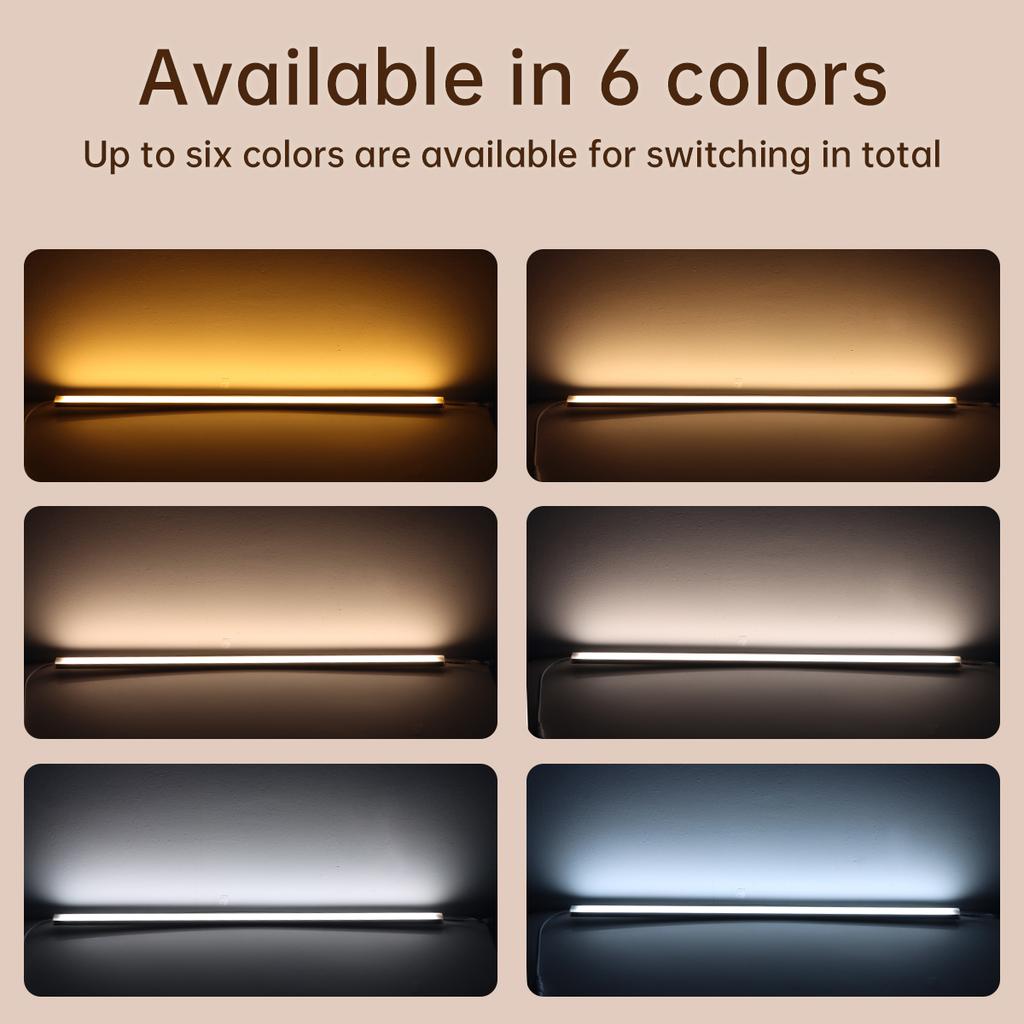 DC24V CCT Dimmable Under Cabinet LED Light Bar 48CM Linkable Aluminum 2700K-6500K Remote Control Kitchen Counter Workbench Lamp