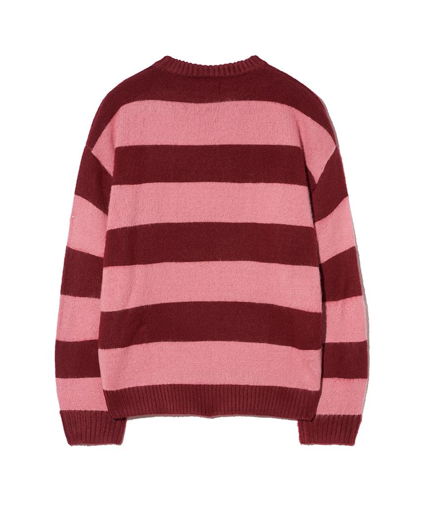 PHYSICAL DEPARTMENT Apple Label Striped Knit_Pink