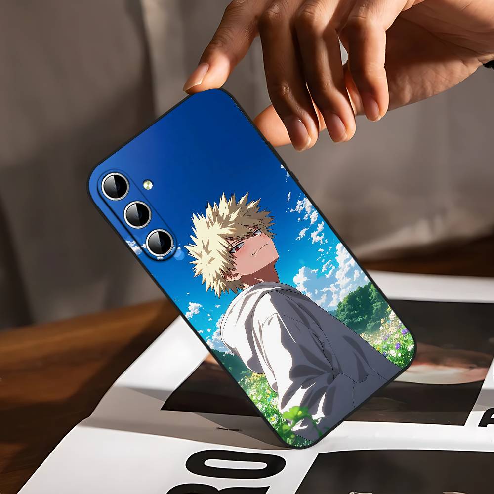 Чехол для телефона Bakugo My Hero Academia для Samsung Galaxy S24/S25/S22/S30/Note20/Lite/Ultra/5G/Plus/FE Мягкий черный