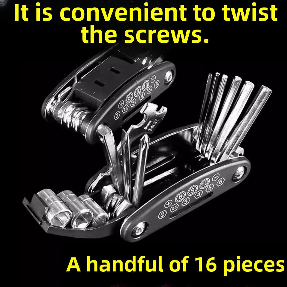 Портативный многофункциональный набор для ремонта велосипеда: Шестигранная отвертка, торцевой ключ, складные велосипедные инструменты