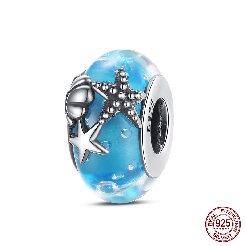 Серия Океан - Оригинальные Настоящие Медные Шармы Бусины Черепаха Краб Русалка Подходят Для Браслета 3 мм DIY Изготовление Подвеска