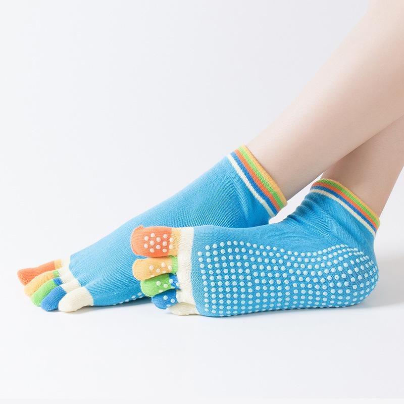 5 Finger Colorful Sports Silicone Fitness Yoga Socks Non-Slip Girl Elastic Stockings Pilates Ballet Dance Women's Shoes And Sock
