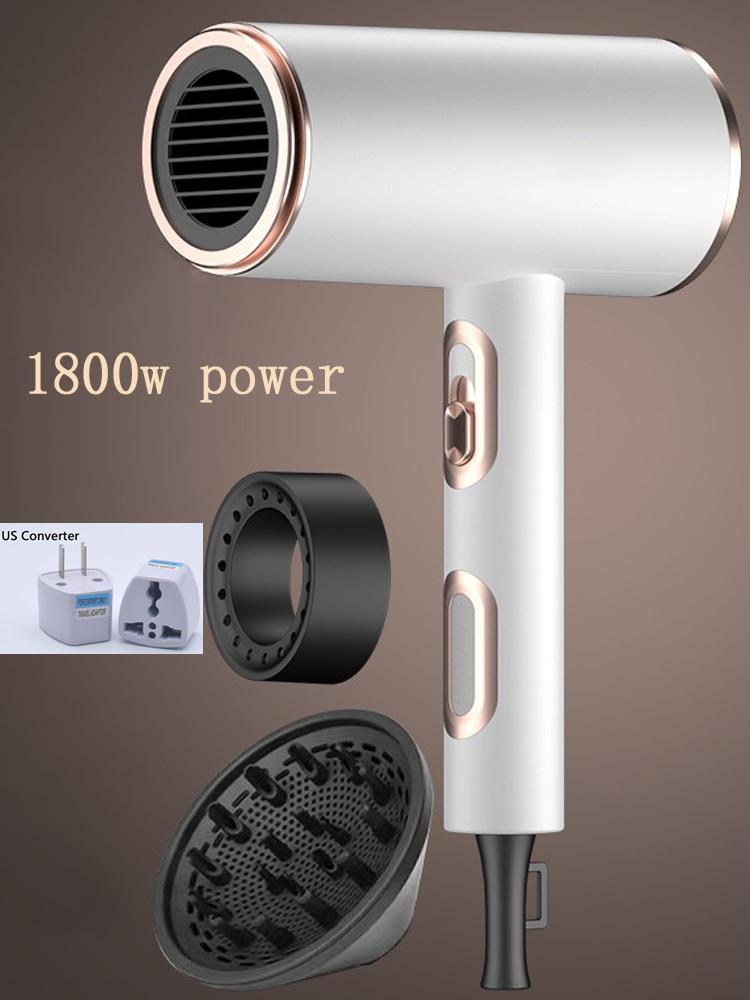 Portable Hair Dryers Negative Ion 1800W 2200W Three-gear Heating and Cooling Adjustment High Power Blue Light Anti-static Blow Dryer Home Appliance