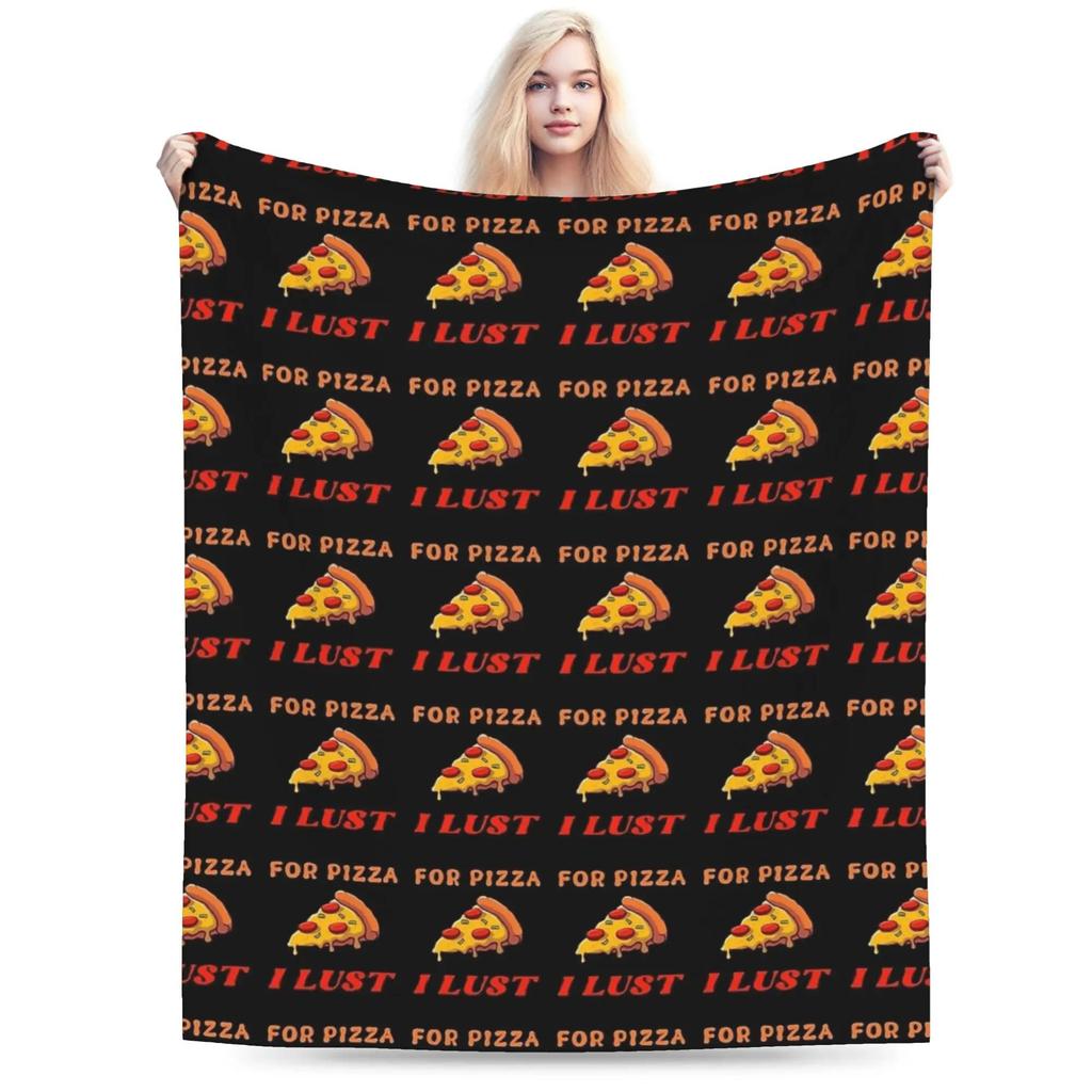 Cool Fun Pepperoni Pizza and Slices Graphic Throw Blanket Soft Warm Quality for Kids Boys Girls Bedspread for Spring Outdoor Us