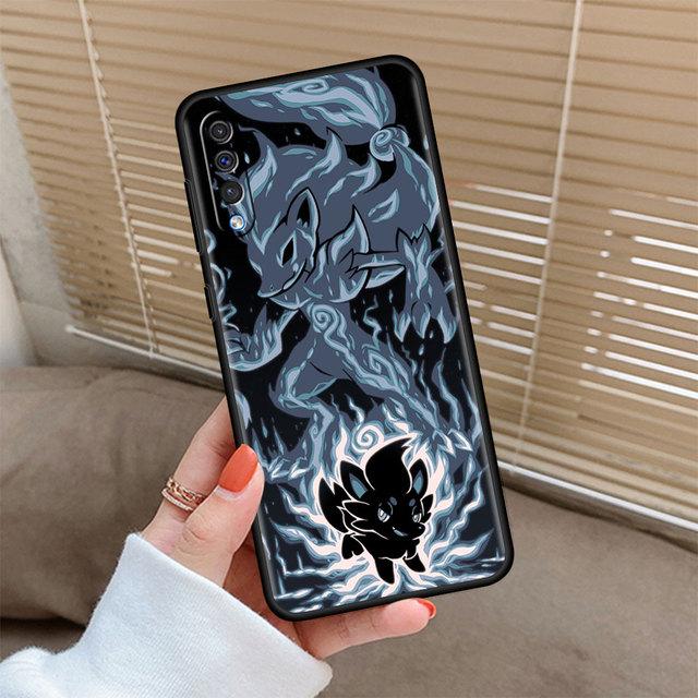 Силиконовый чехол для Samsung Galaxy A50 A70 A12 A30 A02s A03 A10 A22 A23 A40, черный мягкий чехол Pokemon Eevee Elf