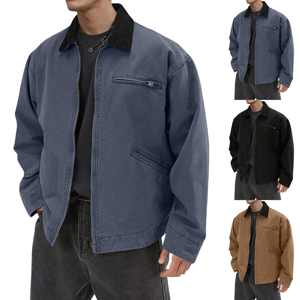 Men's Solid Color Camouflage Outdoor Sports Jacket Men's Pocket Button Casual Jacket