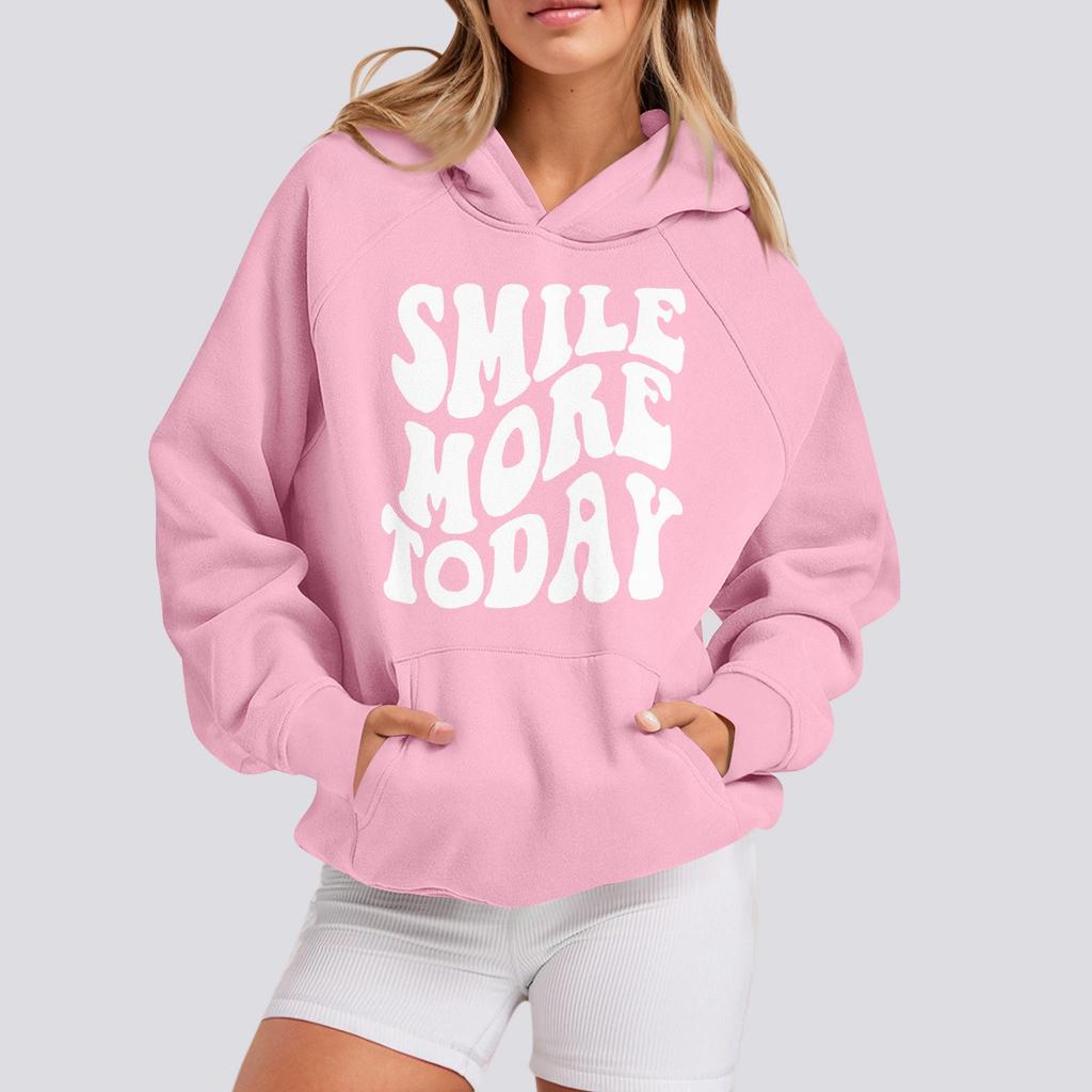 Толстовки для девочек-подростков с длинным рукавом и принтом букв, повседневные графические толстовки с капюшоном, пуловер с завязками, симпатичная толстовка большого размера