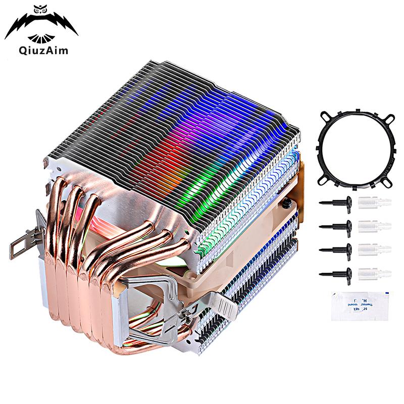 QiuzAim Efficient CPU Cooler Fan pc Processor Twin Towers Radiator 6 Heat Pipe install LGA115x 1200 1700 1366 AMD am3 am4 am5 i5