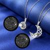 1 Pair Fashion Couple Matching Necklace Sun Moon Necklaces For Lovers Gift Heart Magnetic Paired Pendant Jewelry