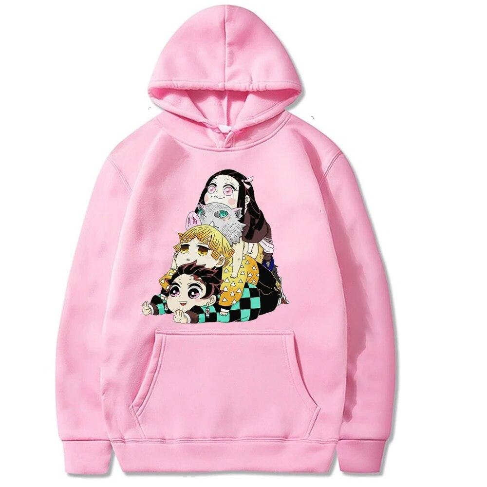 Anime Demon Slayer Hoodies Sweatshirt Kimsetsu No Yaiba Pullover Tracksuit Women Sweatshirt Unisex Hoodie Kids Unisexs Clothes Coat