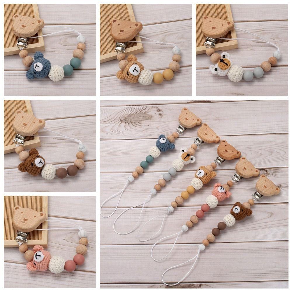 Пустышка-соска, держатель с клипсами, деревянный детский прорезыватель, игрушки, ремешки, цепочка для детской соски, для малышей