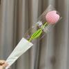 Hand-Knitted Knitting Flower Tulips Cotton Preserved Flower Artificial Crochet Floral Bouquets Handmade Simulation Flower