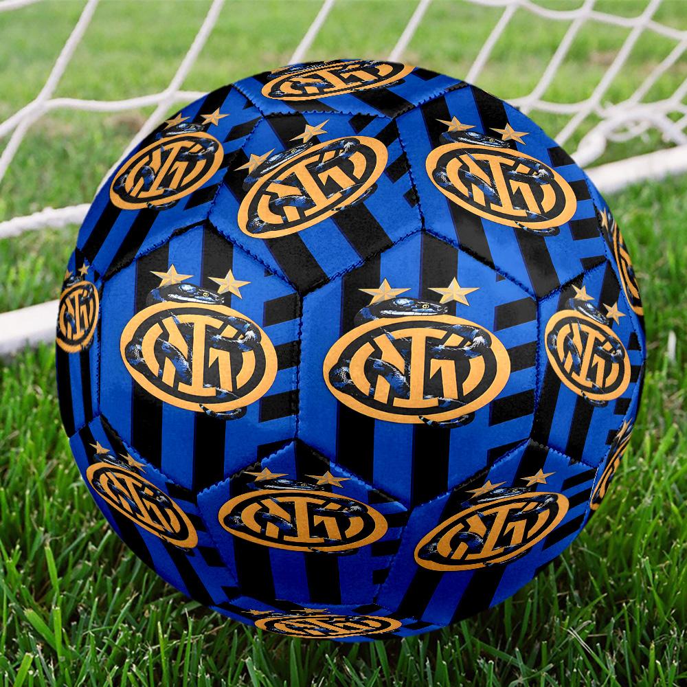 Inter FC Crest Printed Size 5 Soccer Balls, High-Quality, Anti-Slip, Protective Football, A Unique Gift , Birthdays, Christmas Gifts