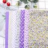 7 шт. 25*25 см Хлопчатобумажная ткань   Разные   Готовый комплект для постельного белья Пучки четвертинок Фиолетовый горошек