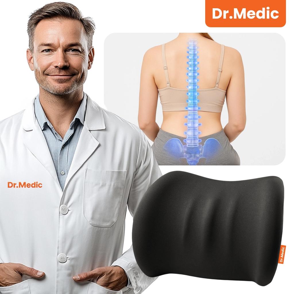 Dr.Medic Lumbarrelax™ Ergonomic Lumbar Support Cushion for Car Seat, Chair, Driver, Passenger