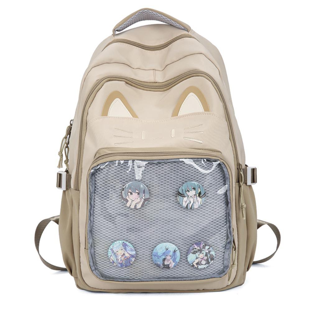 Large Capacity Cartoon Ita Bag Embroidery Student School Bag Transparent Pocket Itabag  Woman